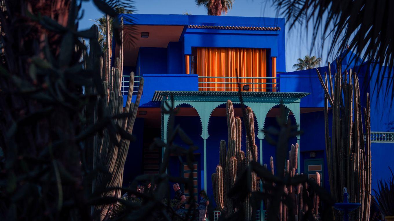 Den blå färgen i Jardin Majorelle har blivit världskänd. Foto: Fredrik Wallgren/frewaphoto