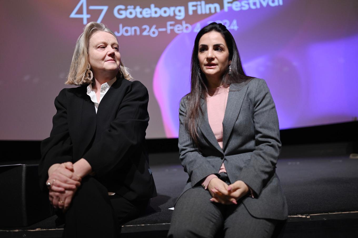 Filmutredare Eva Bergquist och kulturminister Parisa Liljestrand (M) under fjolårets filmpolitiska toppmöte på Göteborgs filmfestival. Kulturministern medverkade inte vid årets möte. Foto: Björn Larsson Rosvall/TT