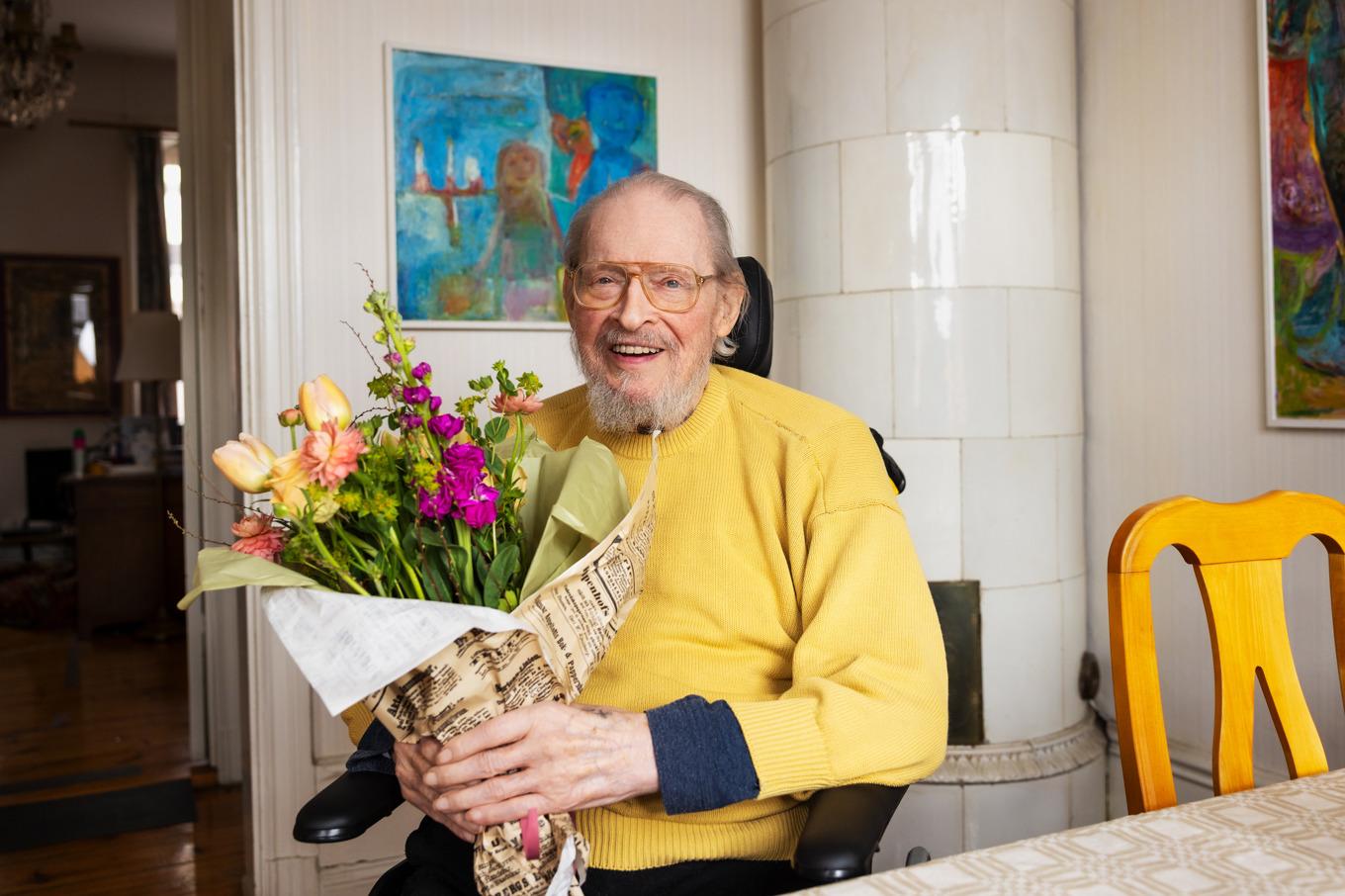 Nils-Åke Hasselmark fick Sveriges Radios lyrikpris redan 1985. Nu har han tilldelats det för andra gången. Pressbild. Foto: Mattias Ahlm/Sveriges Radio/TT