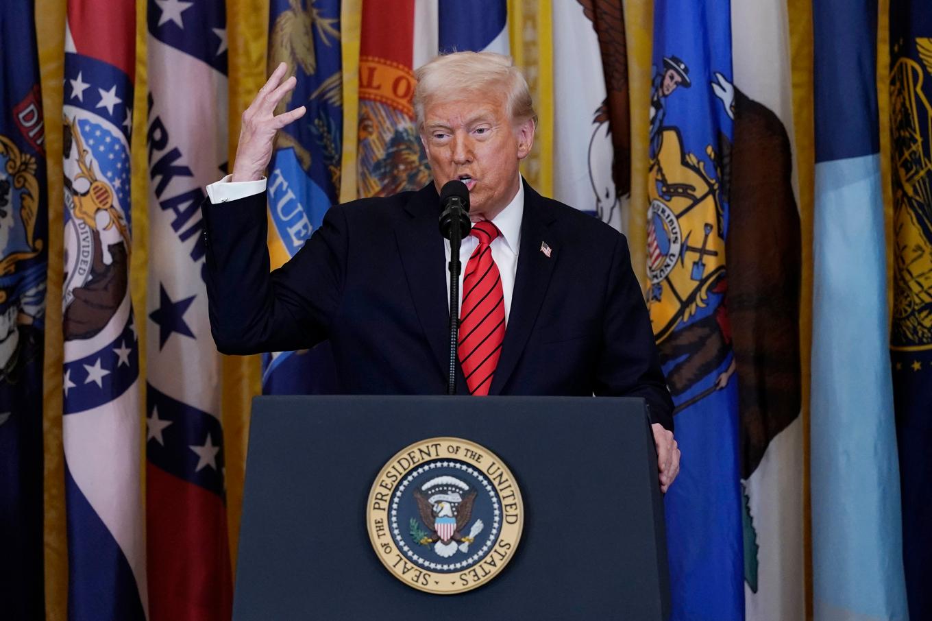 USA:s president Donald Trump på torsdagen. Foto: Jose Luis Magana/AP/TT