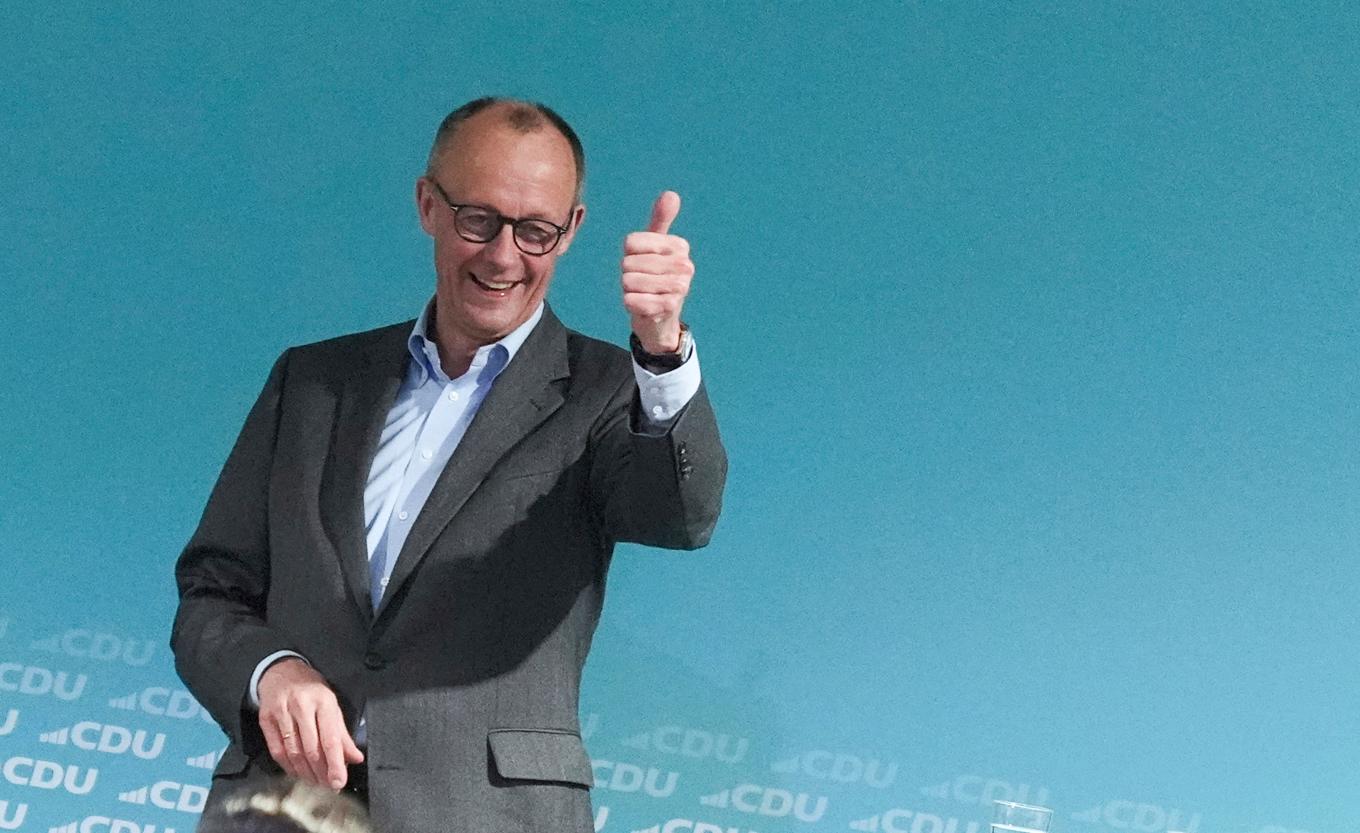 CDU-ledaren Friedrich Merz, som antas bli nästa tyska förbundskansler, driver på för att få låna till jättesatsningar på försvar, infrastruktur och klimatinvesteringar. Arkivbild. Foto: Marcus Brandt DPA/AP/TT