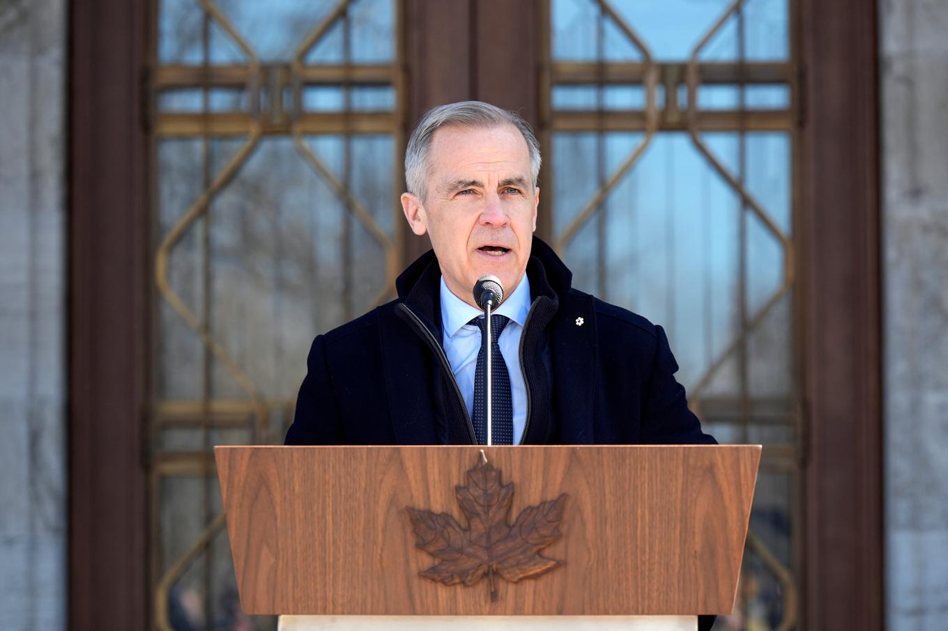 Kanadas premiärminister Mark Carney i Ottawa på söndagen. Foto: Adrian Wyld/AP/TT