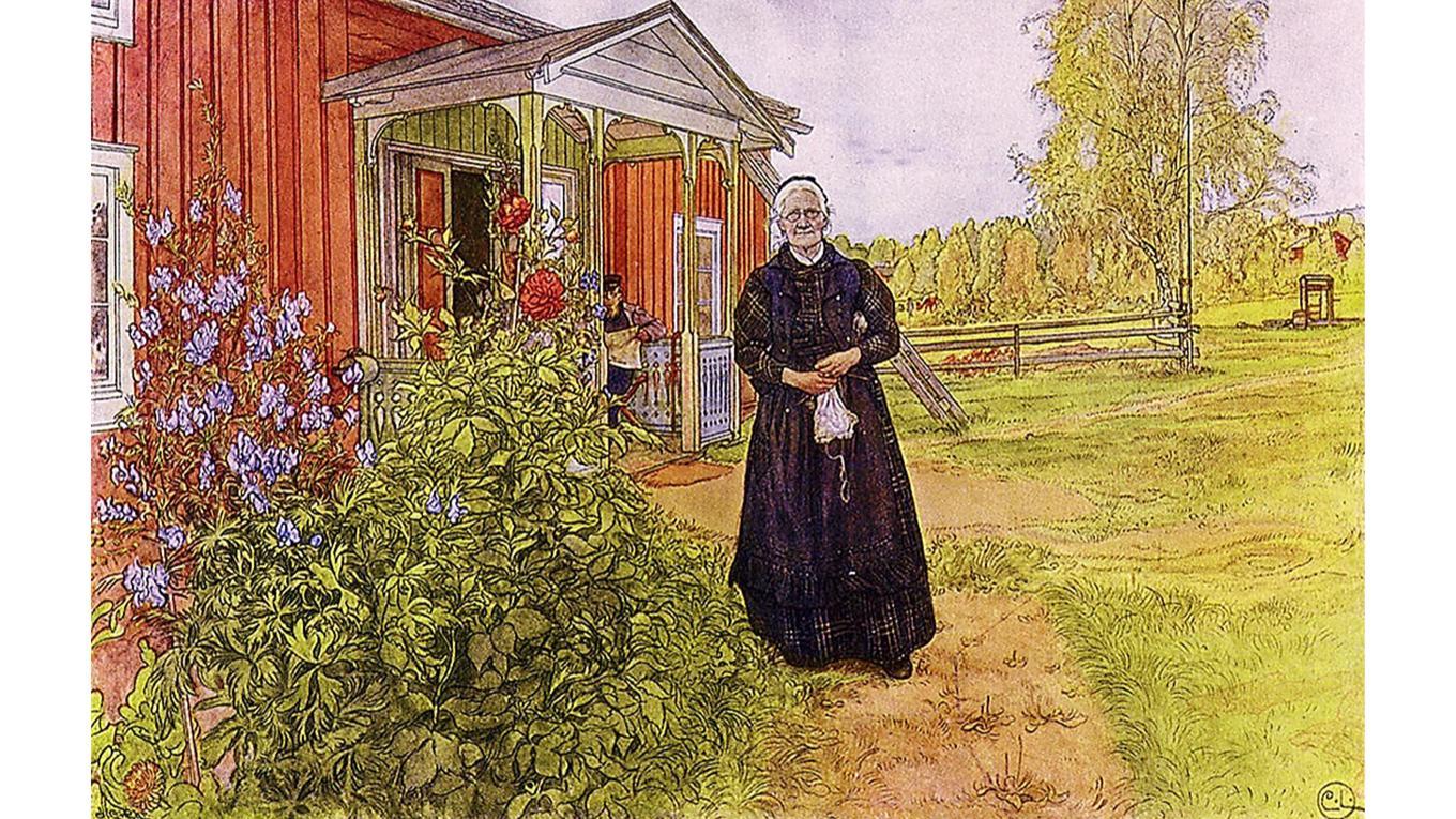 Hur Carl Larsson värderat sitt motiv i denna målning får en förklaring i memoarerna. ”Far och mor”, från 1901. Foto: Public Domain