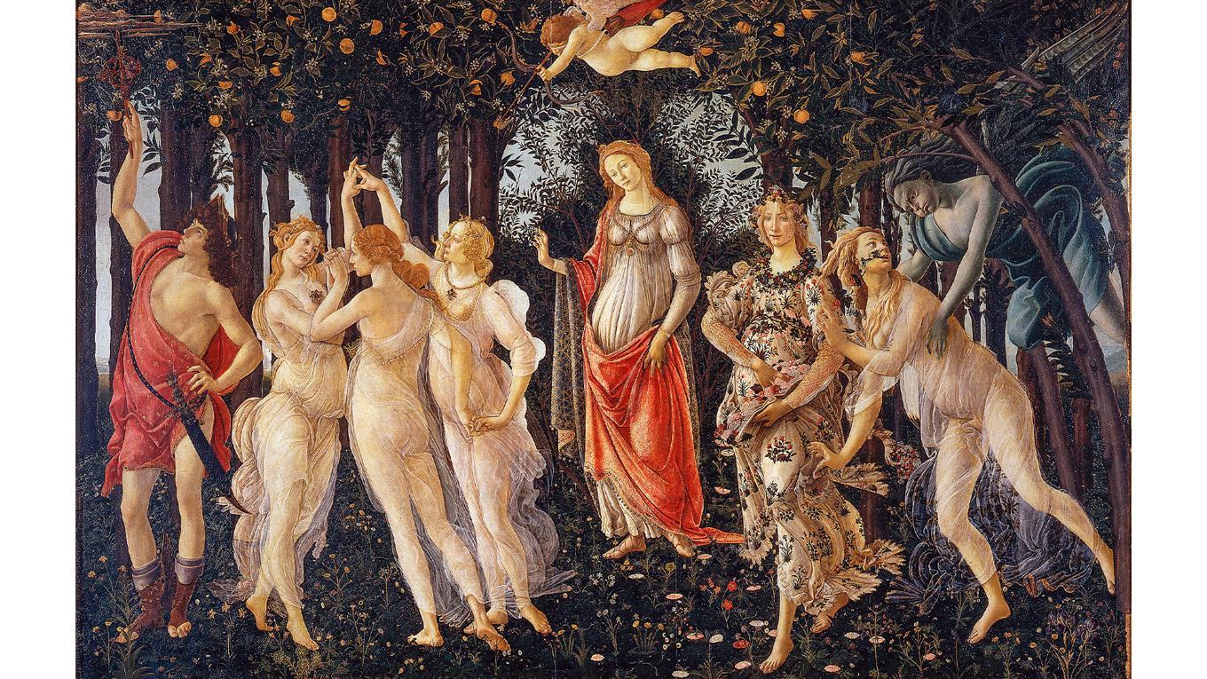 ”Primavera” (cirka 1480) av Sandro Botticelli, Uffizierna, Florens. Foto: Public Domain