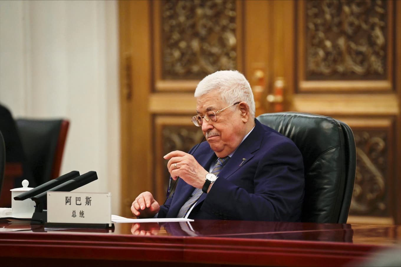 Palestiniernas sittande president Mahmud Abbas. Arkivbild. Foto: Jade Gao/AP/TT
