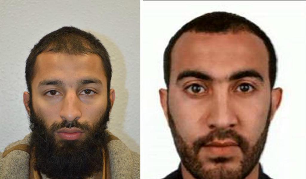 
De misstänkta terroristerna Khuram Shazad Butt (till vänster) och Rachid Redouane (till höger). Foto: Metropolitan Police via Reuters                                            