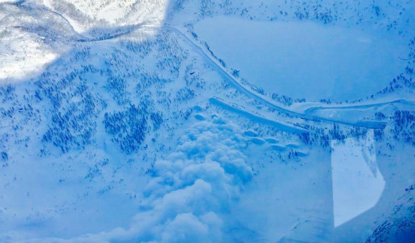 
Ett av skreden som vägverket i Norge släppte lös på torsdagen. Foto: Skärmdump/ Statens vägverk                                            