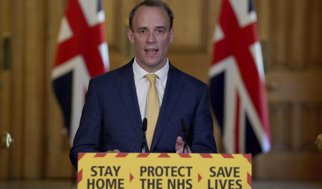 
Storbritanniens utrikesminister Dominic Raab. Foto: Pippa Fowles/Crown Copyright/10 Downing Street via AP/TT-arkivbild                                                