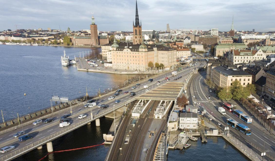 Trafiken minskade med nästan 20 procent i Stockholm under skärtorsdagen. Foto: Fredik Sandberg/TT-arkivbild