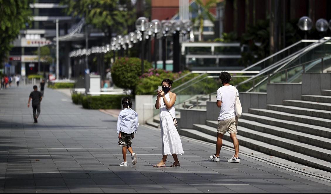 Glest på Singapores gator, här på en bild från den 10 april. Foto: Yong Teck Lim/AP/TT