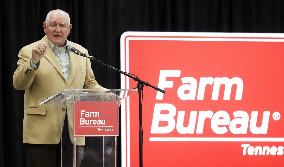 USA:s jordbruksminister Sonny Perdue. Foto: Mark Humphrey/AP/TT-arkivbild