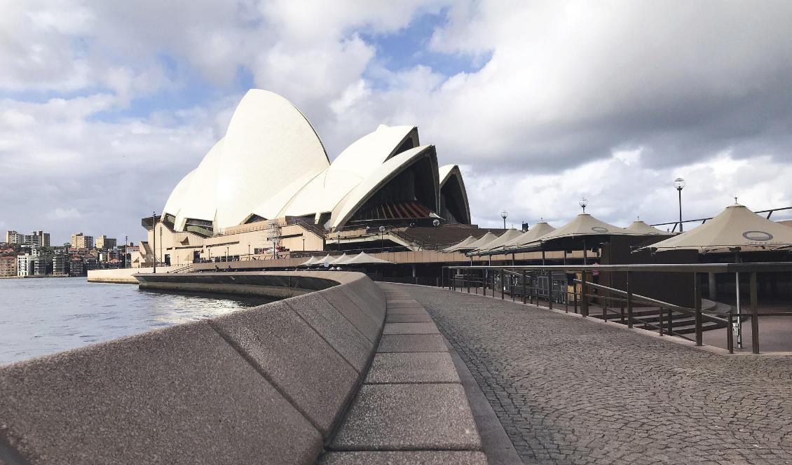 Folktomt utanför operahuset i Sydney i mars. Foto: Martin Yngve/TT-arkivbild