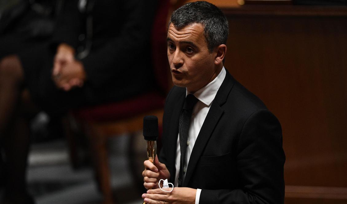 
Frankrikes inrikesminister Gerald Darmanin talar i Nationella församlingen i Paris den 6 oktober 2020. Foto: Christophe Archambault/AFP via Getty Images                                            