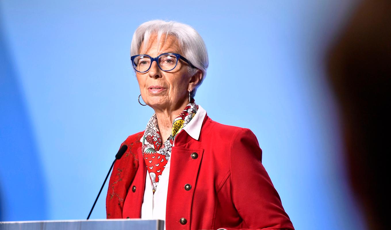 Europeiska centralbanken (ECB), med chefen Christine Lagarde, höjer sina styrräntor. Arkivbild Foto: Caisa Rasmussen / TT