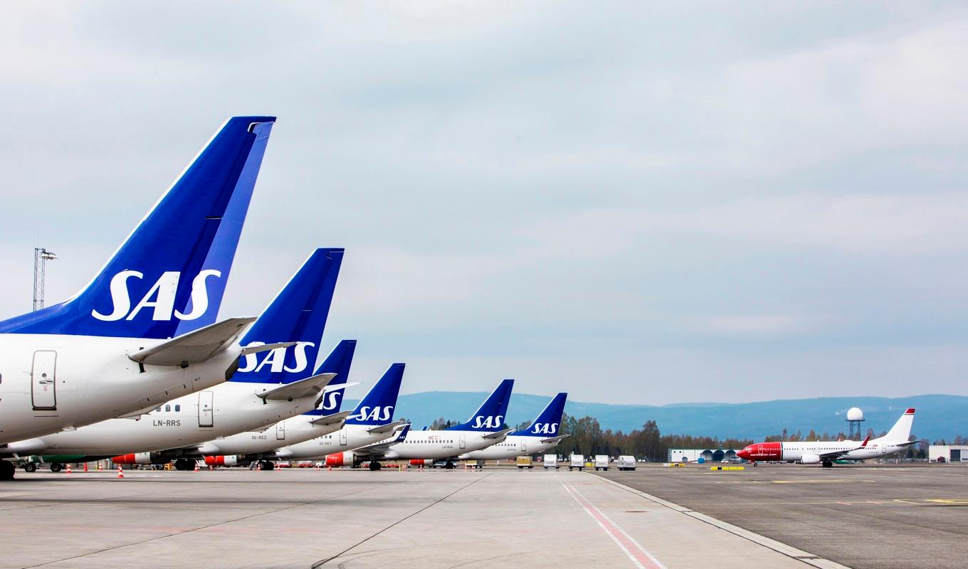 Flygbolaget SAS fortsätter att gå med förlust. Foto: Ole Berg-Rusten/AFP via Getty Images