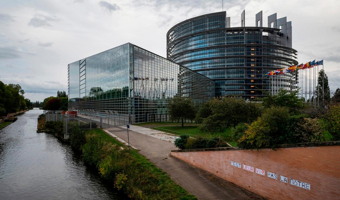 På bilden ses Europaparlamentet i Strasbourg i östra Frankrike. Foto: Sebastien Bozon/AFP via Getty Images