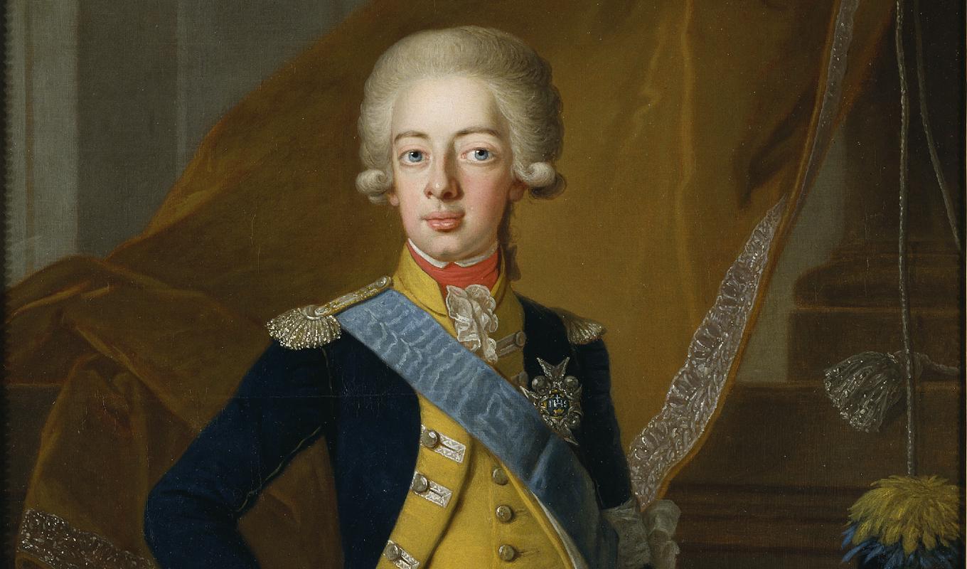 Gustav IV Adolf avbildad av Peter Krafft den yngre. Målningen fullbordades 1809, samma år som han avsattes som kung, och ett liv i exil började. Beskuren. Foto: Public Domain