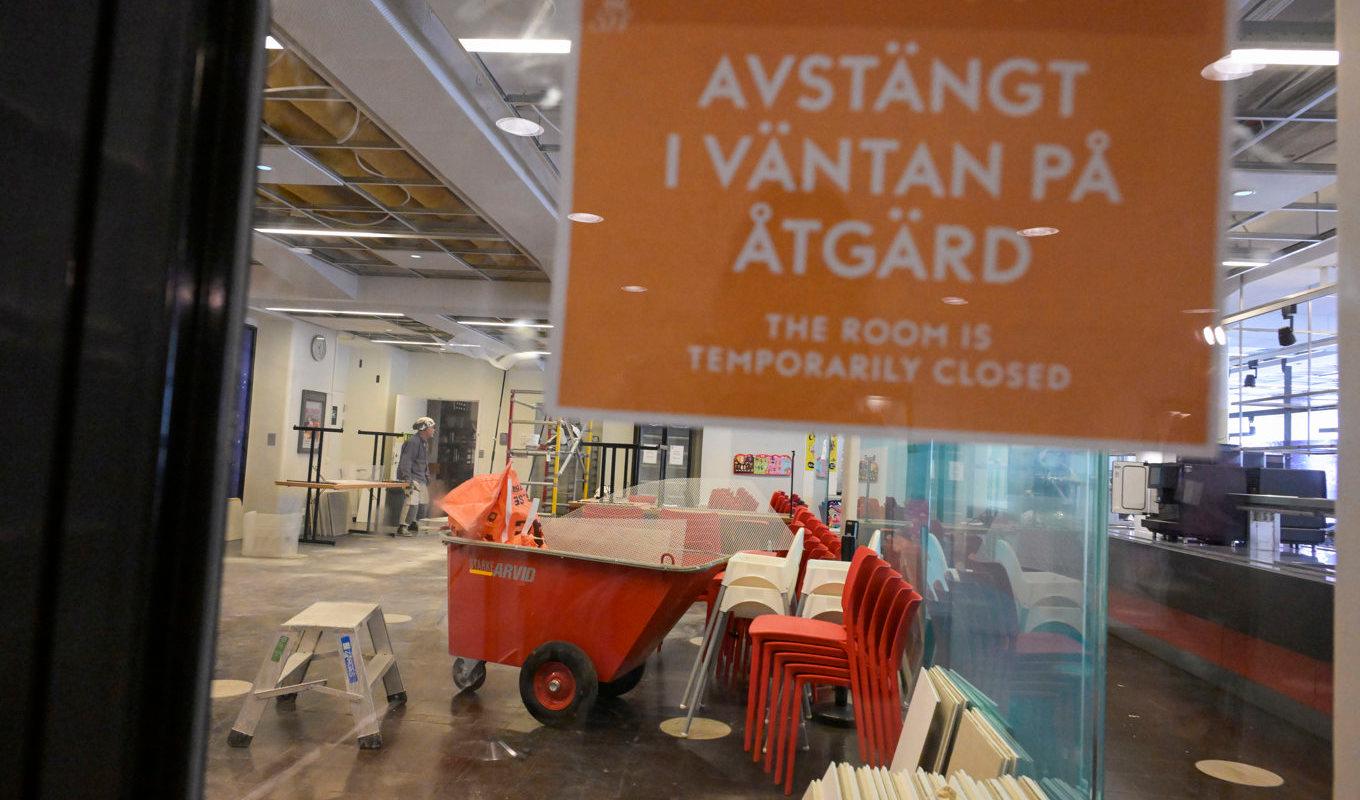 Naturhistoriska riksmuseet i Stockholm stängde för att renovera delar av innertaket, bland annat i huvudentrén. Arkivbild. Foto: Janerik Henriksson/TT