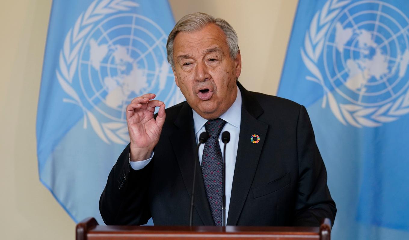 FN:s generalsekreterare António Guterres vill utbilda ungdomar till en digital armé på sociala medier. Foto: John Minchillo-Pool/Getty Images.