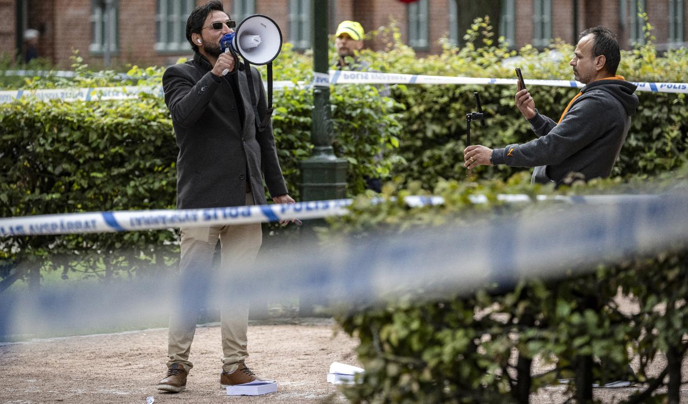 Salwan Momika, eller provokatören som Stefan Fuchs kallar honom, hade enligt Fuchs kunnat stoppas med hjälp av befintlig lagstiftning. Foto: Johan Nilsson/TT