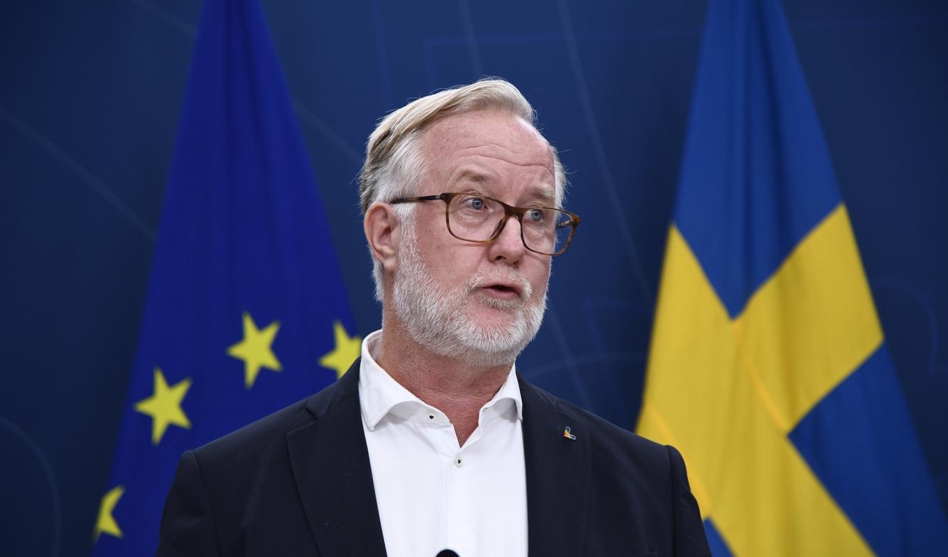 Arbetsmarknads- och integrationsminister Johan Pehrson (L). Arkivbild. Foto: Lars Schröder/AP/TT