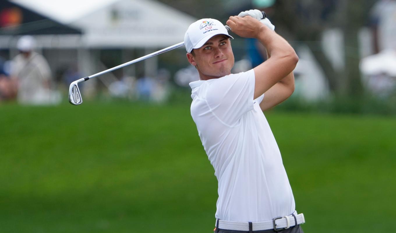 Sveriges stjärnskott Ludvig Åberg är redo för Ryder Cup. Foto: AP Photo/John Raoux