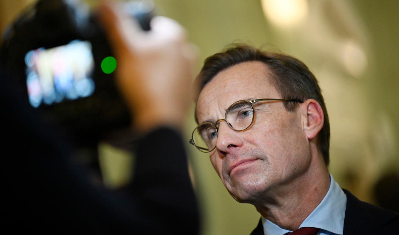 Moderatledaren, statsminister Ulf Kristersson, har det motigt i opinionen just nu. Arkivbild. Foto: Pontus Lundahl/TT