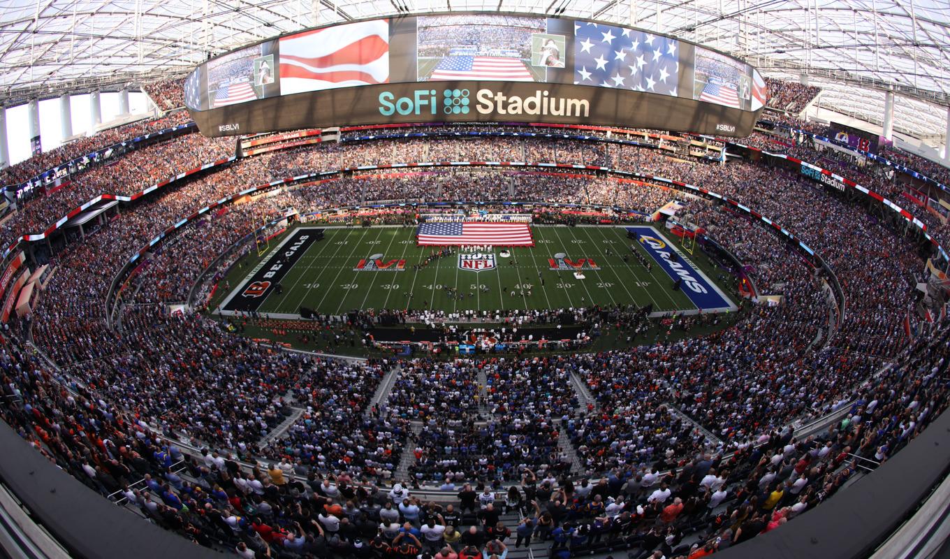 Exklusiva SoFi Stadium är byggd som de arenor man kallade cirkus i antikens Romarrike. Men teknik och komfort gör stadion till en framtidsvision. Foto: Gregory Shamus, Getty Images