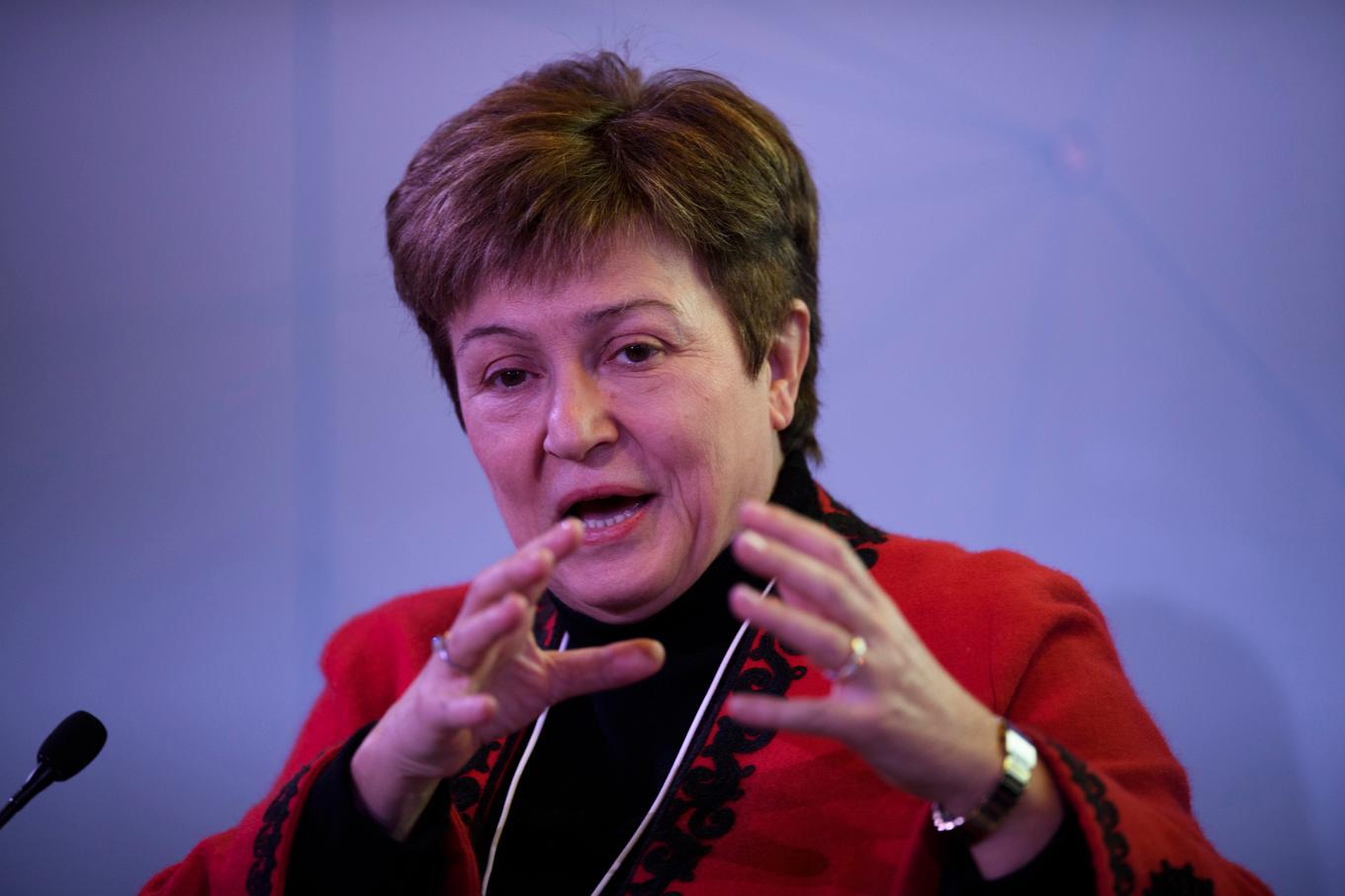 IMF-chefen Kristalina Georgieva antyder att den globala tillväxtprognosen för 2024 kan behöva höjas en aning. Arkivbild Foto: Gian Ehrenzeller AP/TT