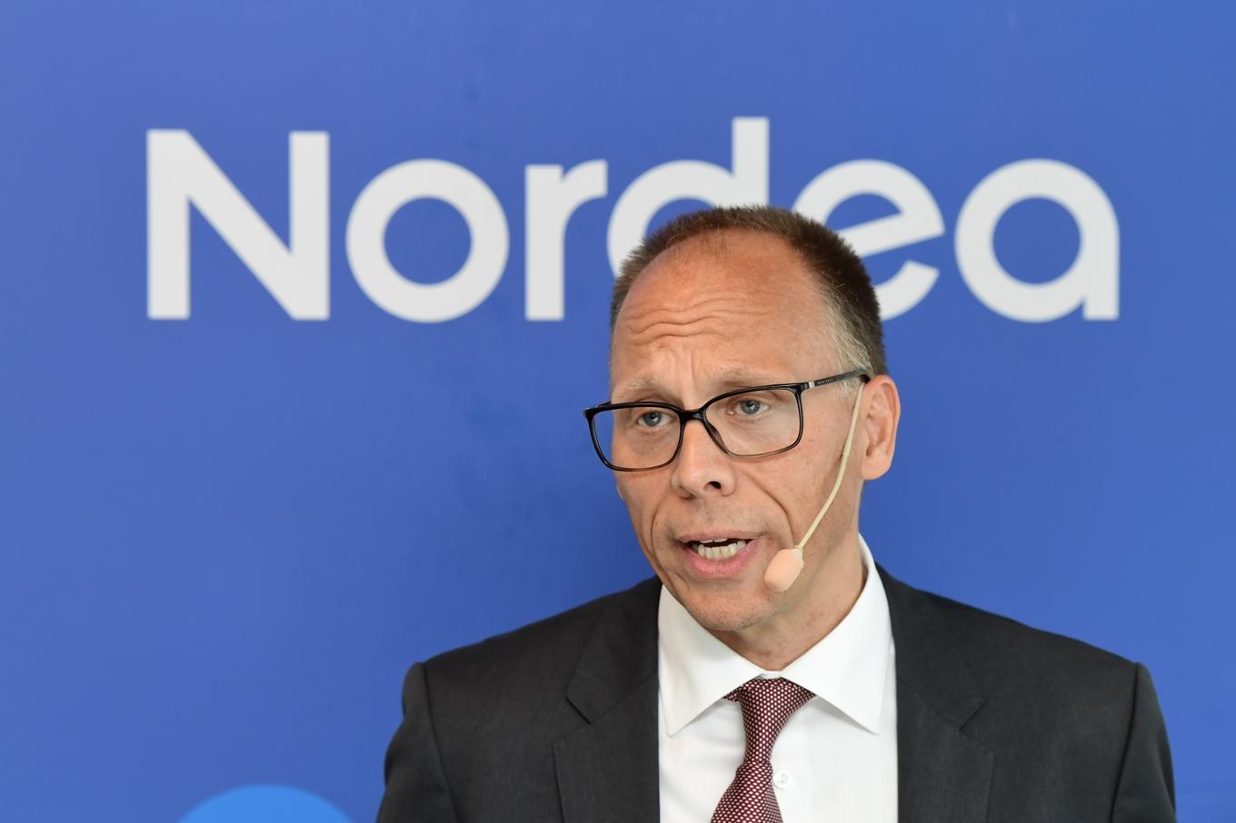 Storbanken Nordea, med vd Frank Vang-Jensen, rapporterar bokslut för 2023. Arkivbild. Foto: Jonas Ekströmer/TT