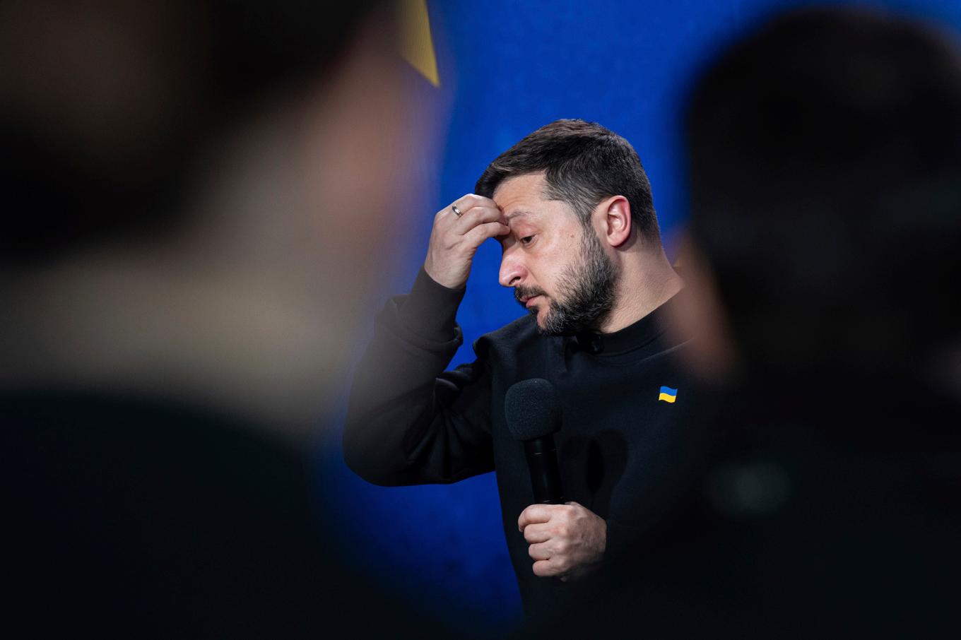 Volodymyr Zelenskyj. Bild från en presskonferens i Kiev i december. Foto: Evgeniy Maloletka/AP/TT