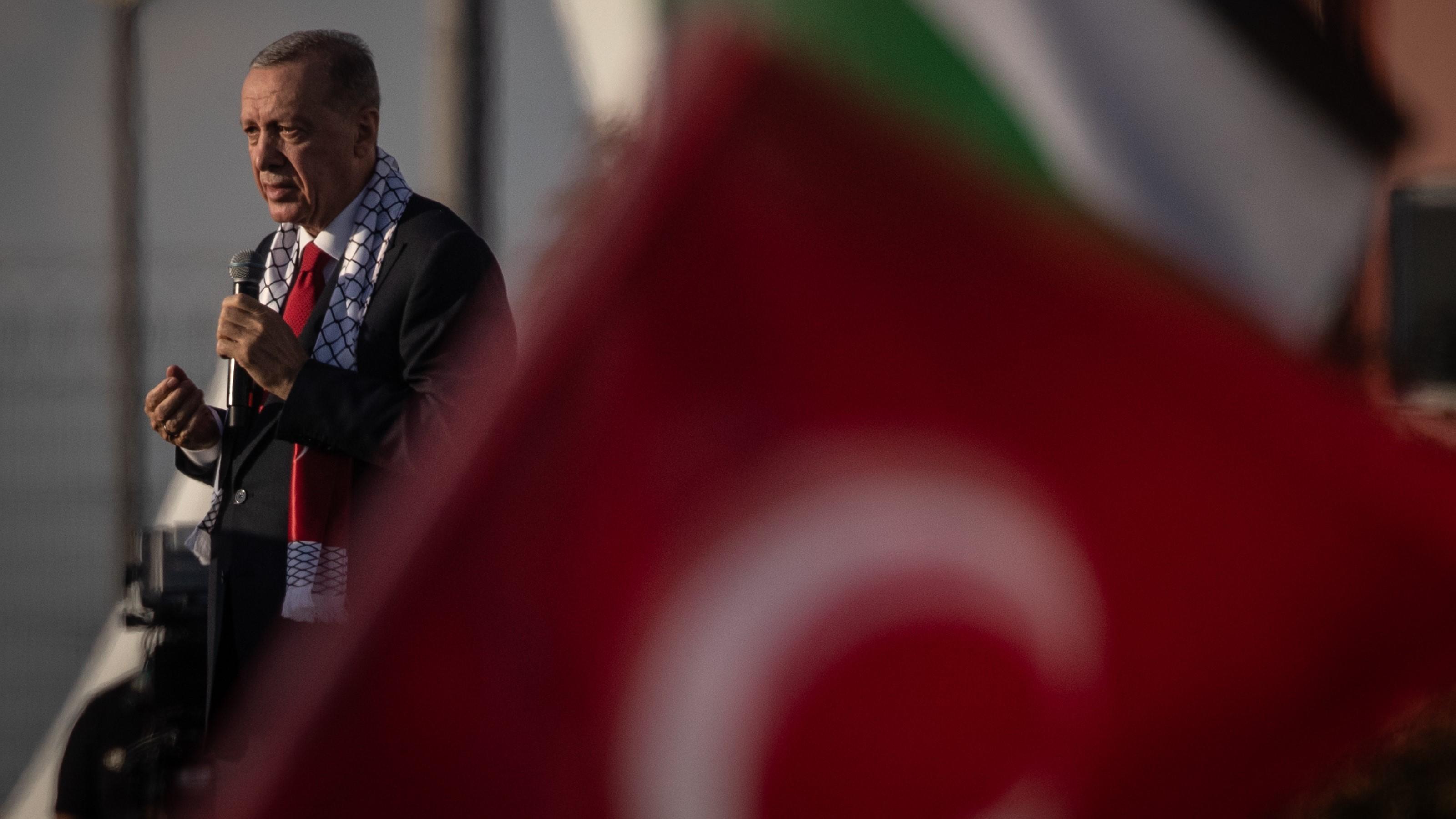 Erdogan sade förra året att ”Hamas inte är en terroristorganisation, utan en grupp för frihet som strävar efter att skydda sina landområden och sina medborgare”. Foto: Burak Kara/Getty Images