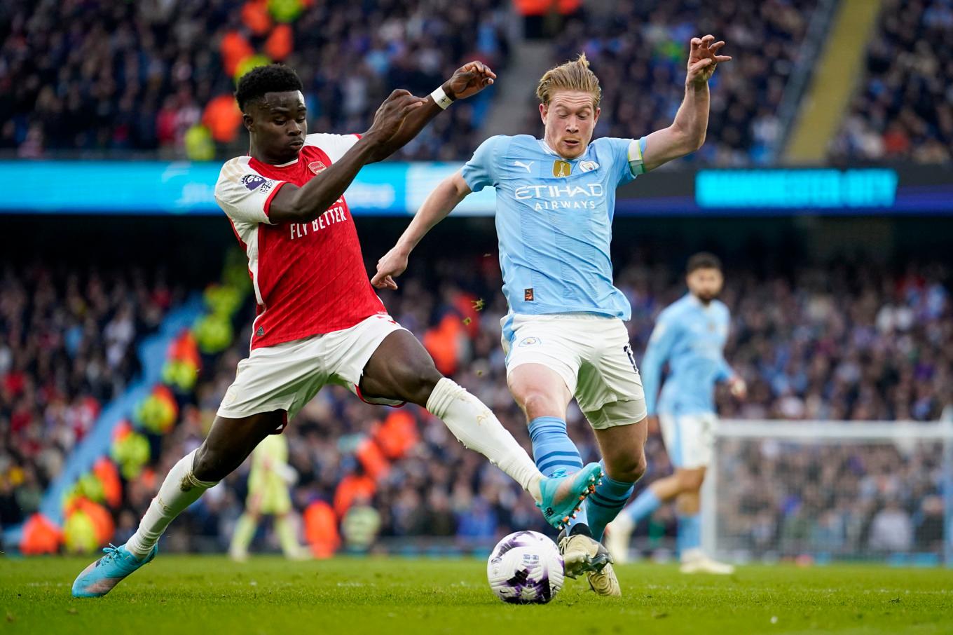 Toppmötet mellan Manchester City och Arsenal slutade oavgjort. Foto: Dave Thompson/AP/TT