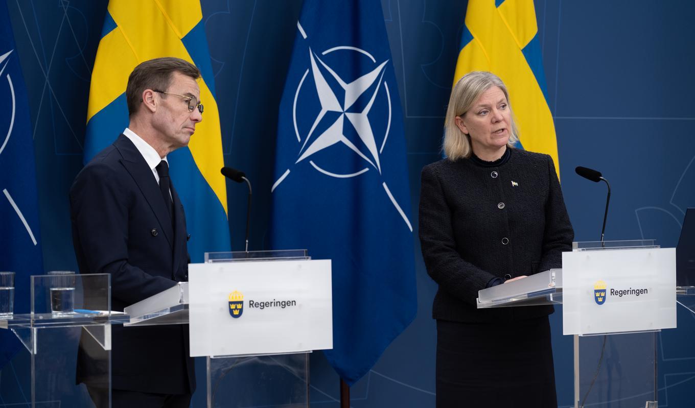 Ulf Kristersson (M), Statsminister och Magdalena Andersson (S), partiledare. Foto: Roger Sahlström.