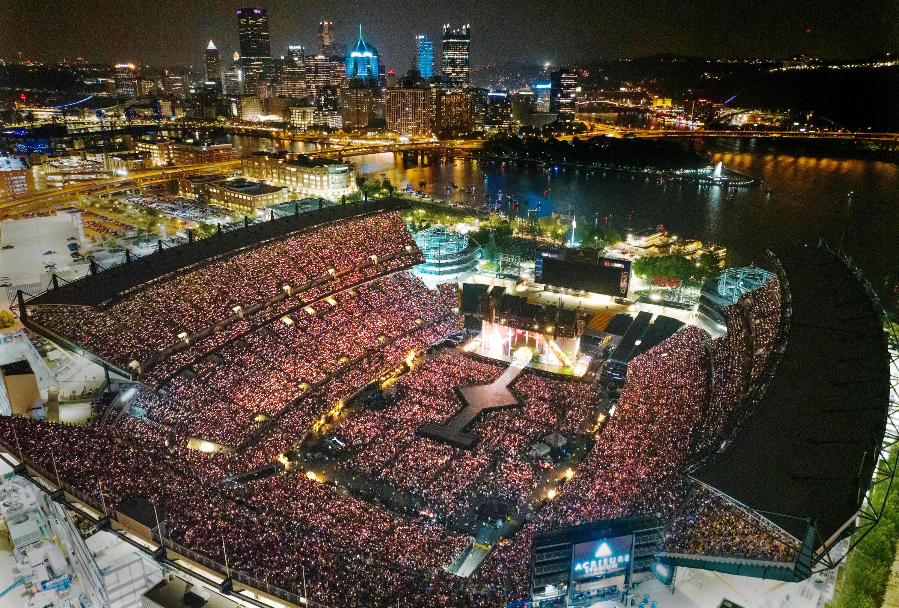 En Taylor Swift-konsert i Pittsburgh 2023. Arkivbild. Foto: Benjamin B. Braun/AP/TT