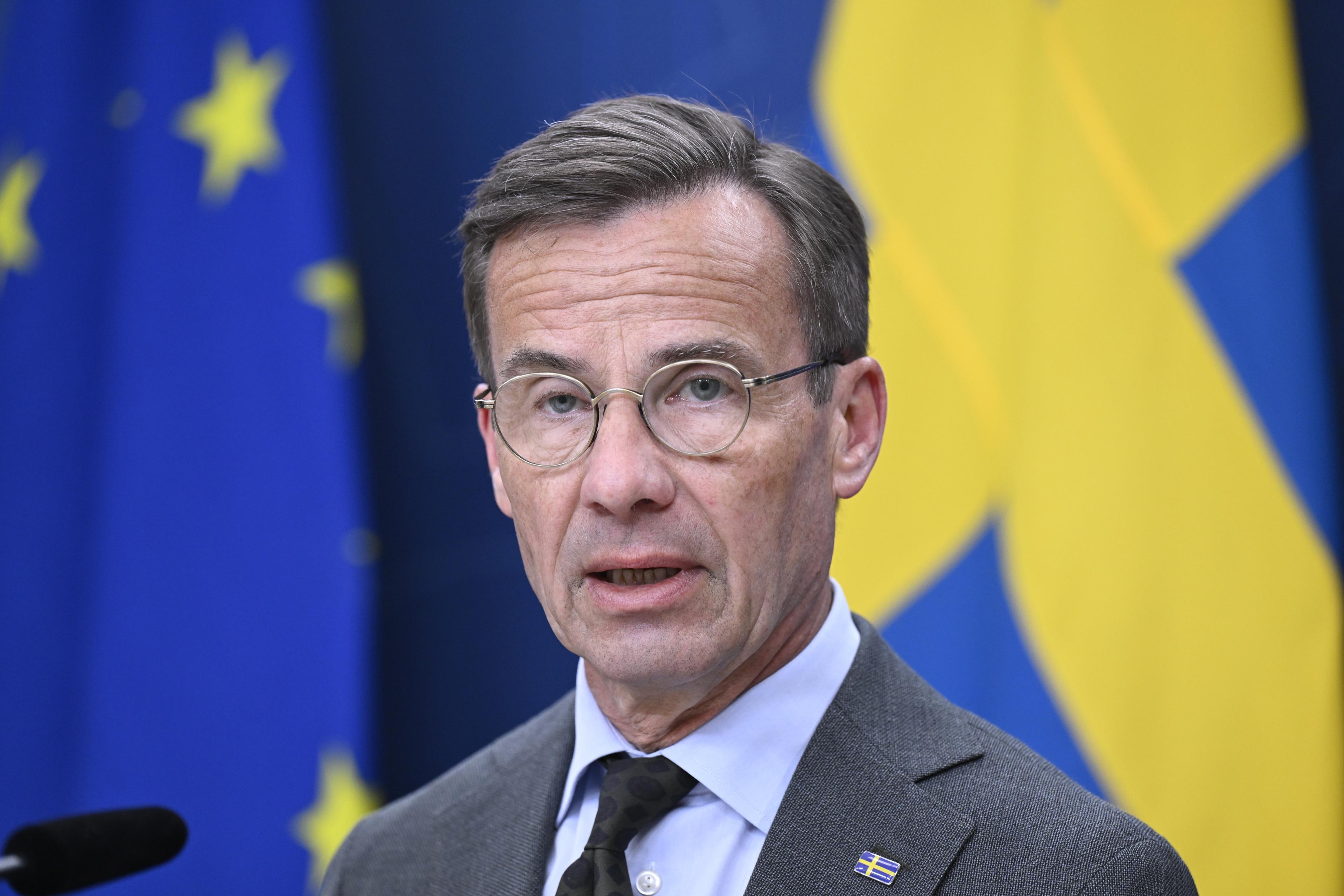 Statsminister Ulf Kristersson (M) välkomnar debatten om kronan eller euron, men har inga planer på att tillsätta någon euroutredning. Arkivbild Foto: Jessica Gow/TT