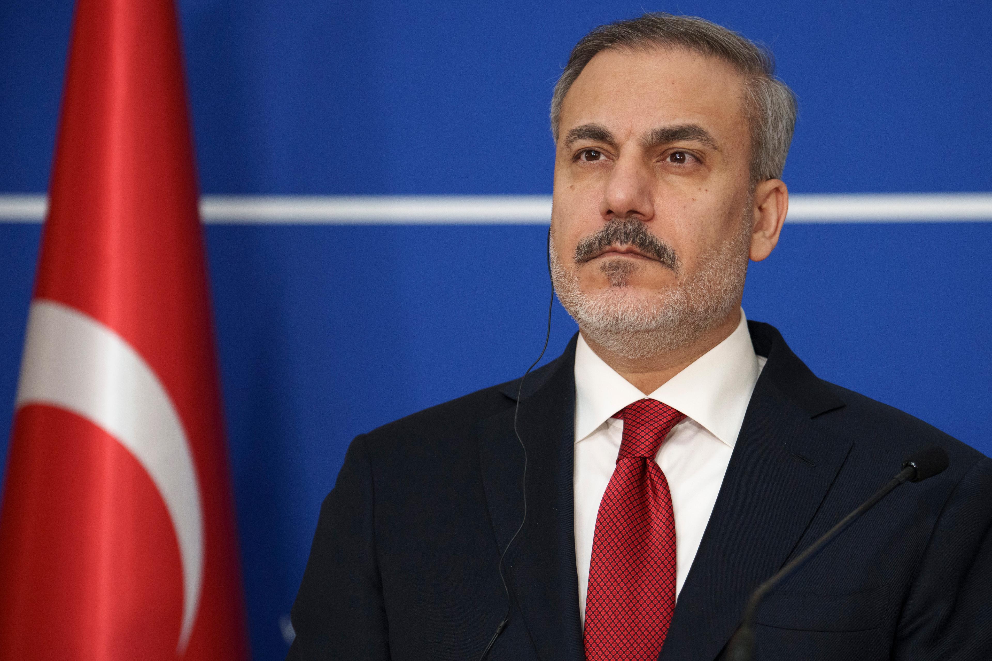 Turkiets utrikesminister Hakan Fidan. Arkivbild. Foto: Vadim Ghirda/AP/TT