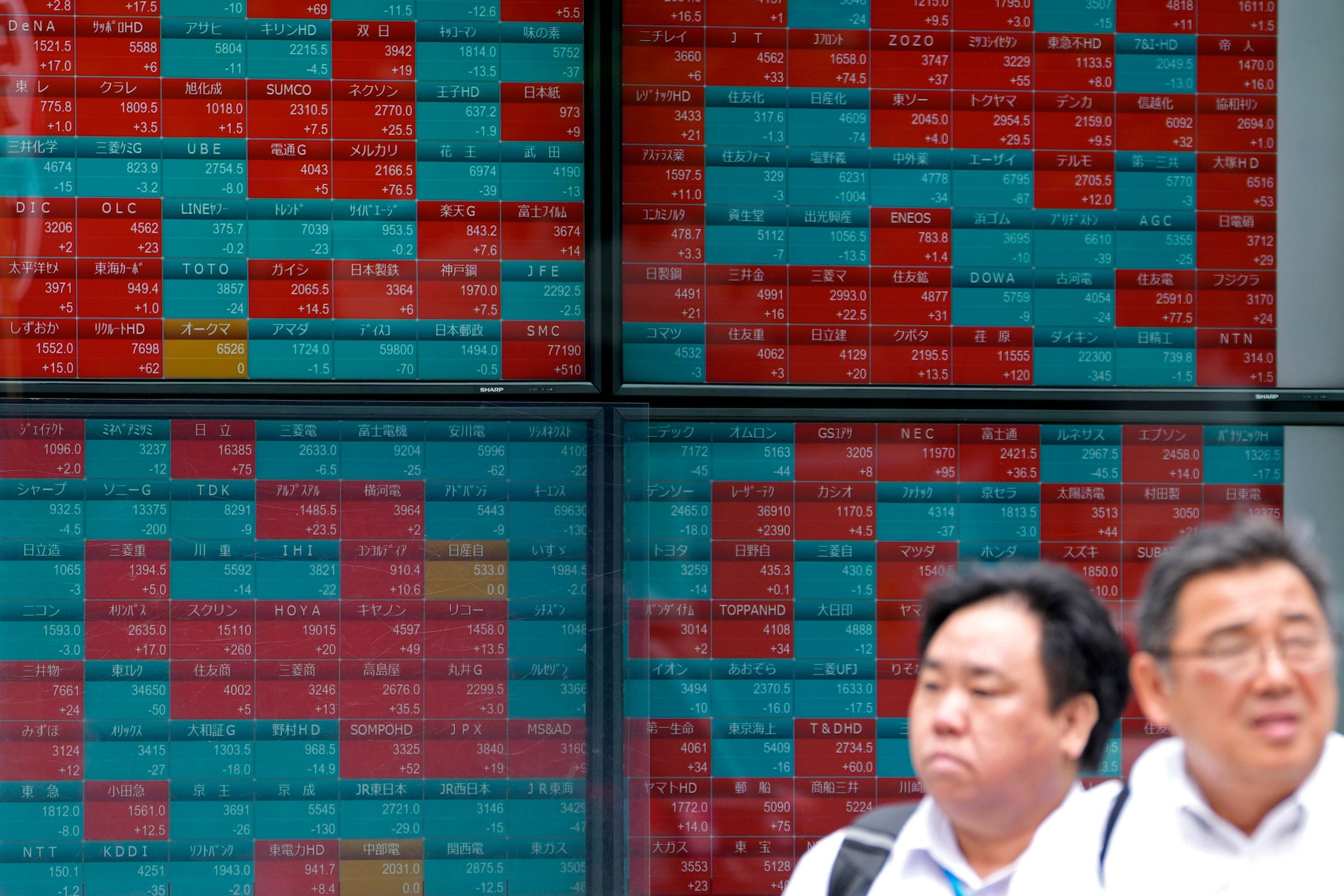 Det var positiva tongångar på måndagen på Asiens ledande börser. Arkivbild. Foto: Shuji Kajiyama/AP/TT