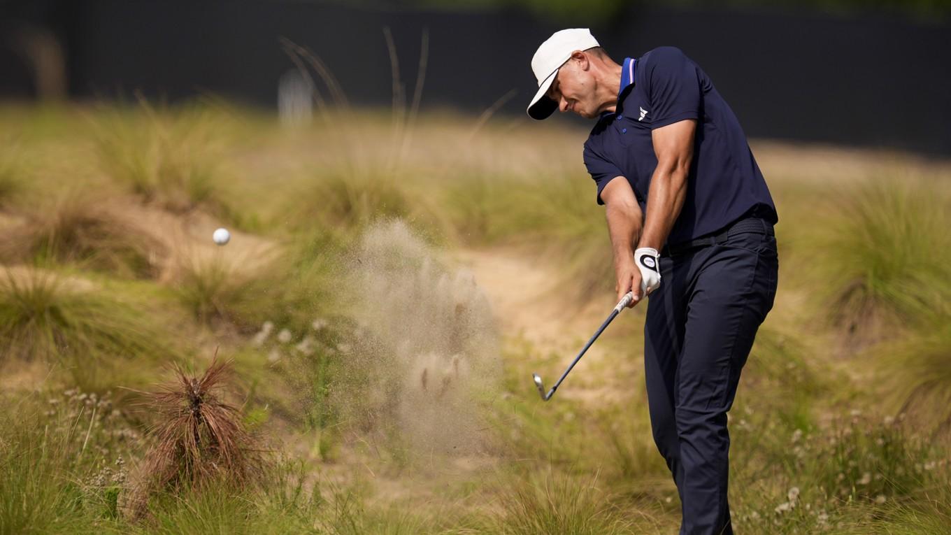 Ludvig Åberg under fjärde och sista rundan i US Open. Foto: George Walker IV/AP/TT