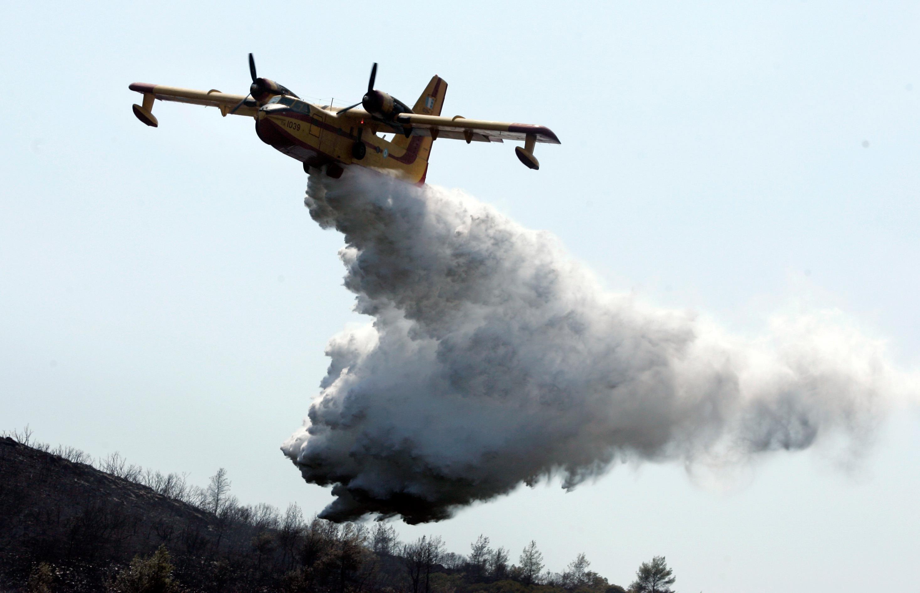 Fyrverkerier uppskjutna från en lyxyacht tror ha orsakat en skogsbrand på ön Hydra i Grekland. Bilden är från en tidigare grekisk skogsbrand. Foto: Petros Giannakouris/AP/TT