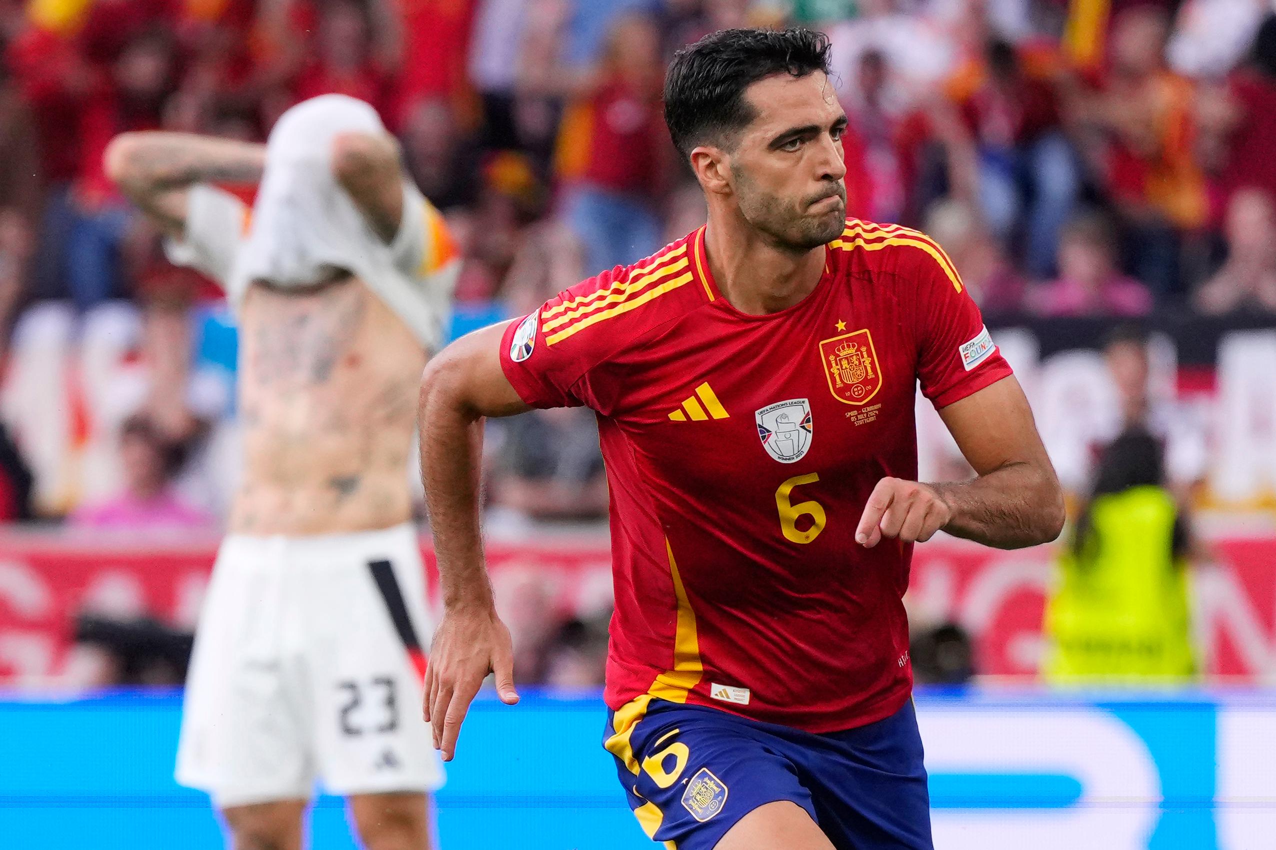 Mikel Merino avgjorde för Spanien i förlängningen i kvartsfinalen mot Tyskland. Foto: Manu Fernandez/AP/TT