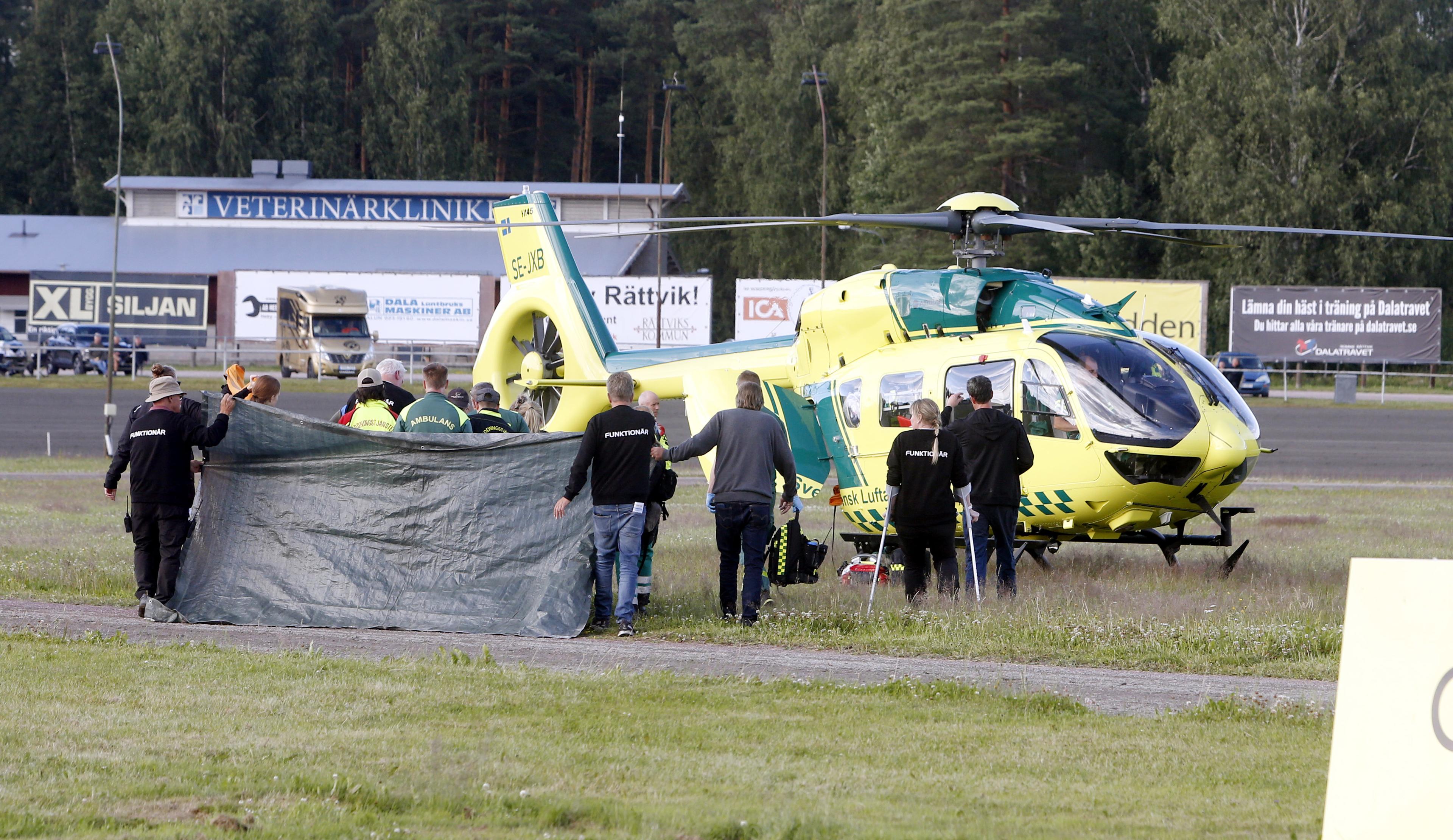 En olycka inträffade på Rättvikstravet. Foto: Micke Gustafsson/TT