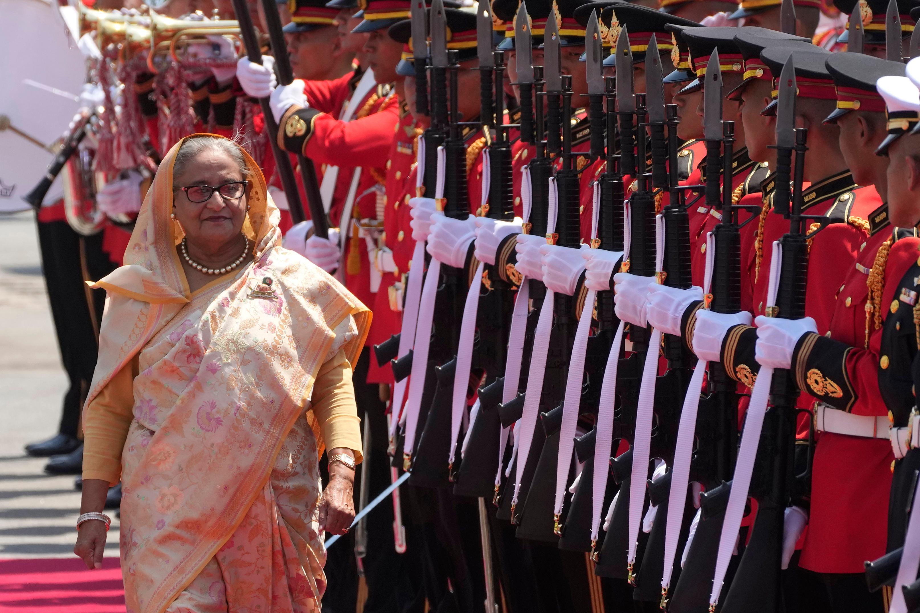 Bangladesh premiärminister Sheikh Hasina under ett besök i Thailand i februari. Foto: Sakchai Lalit/AP/TT