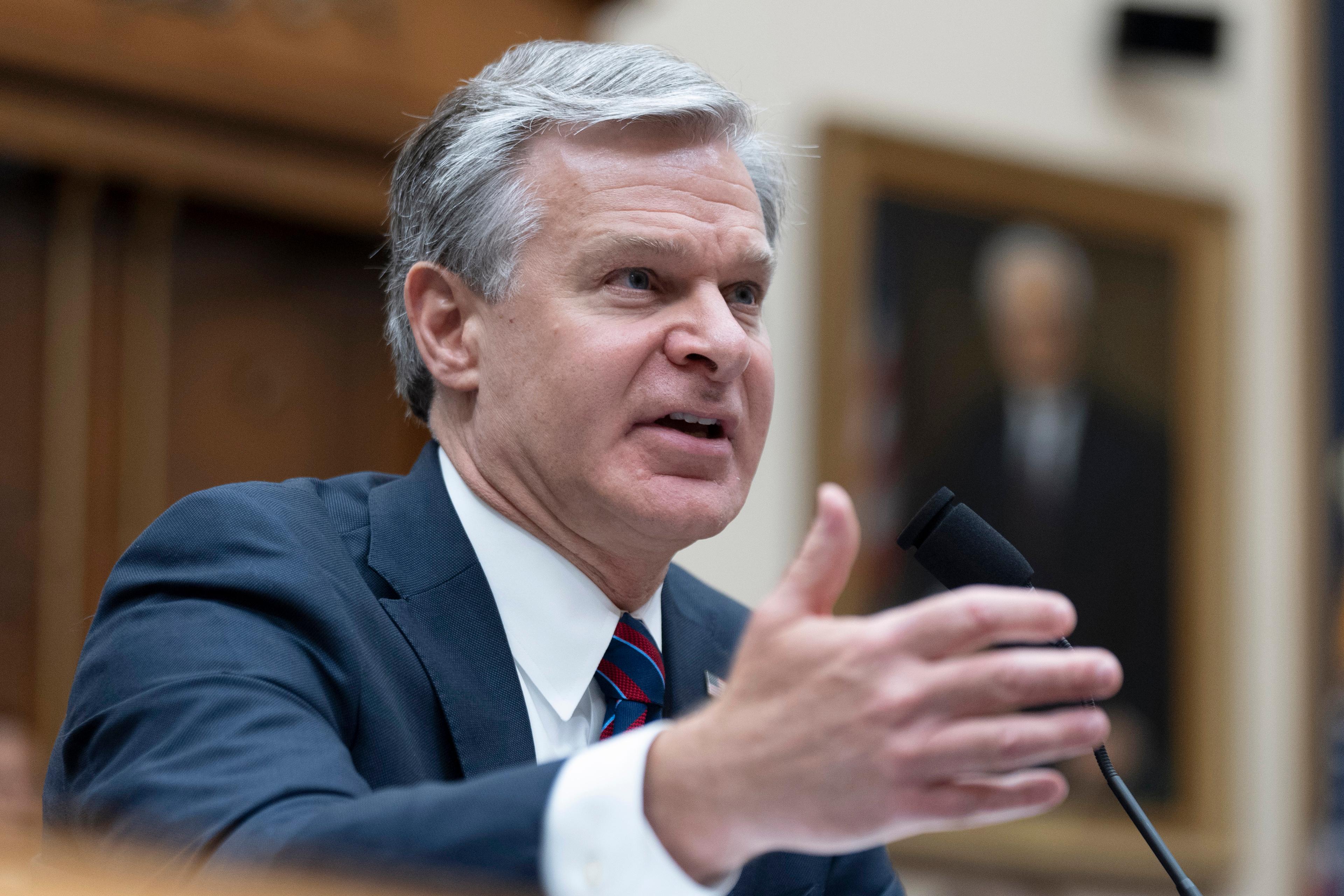 FBI-chefen Christopher Wray vid utfrågningen i kongressen. Foto: Manuel Balce Ceneta/AP/TT