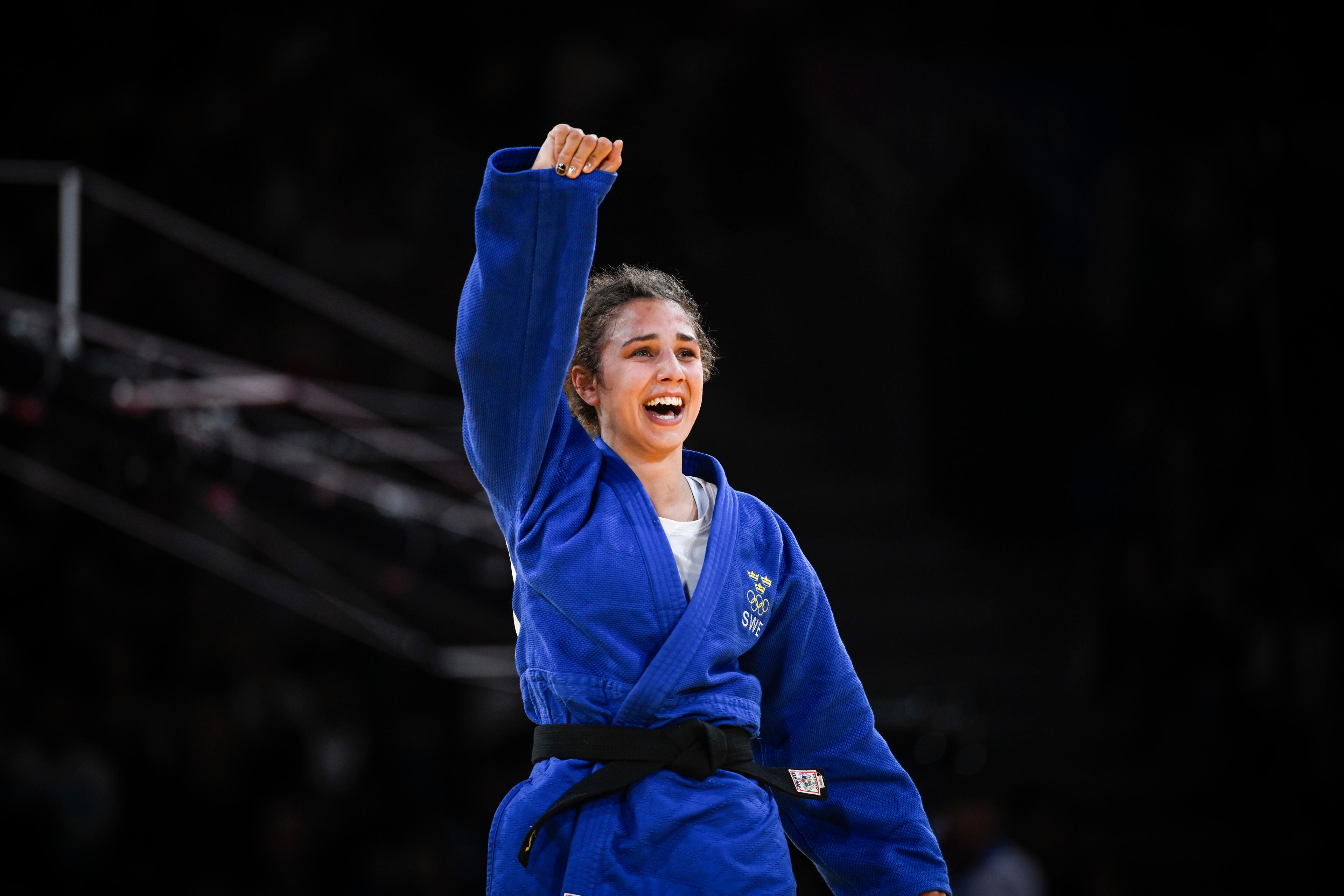 Judokan Tara Babulfath tog OS-brons i 48-kilosklassen i Paris. Foto: Pontus Lundahl/TT