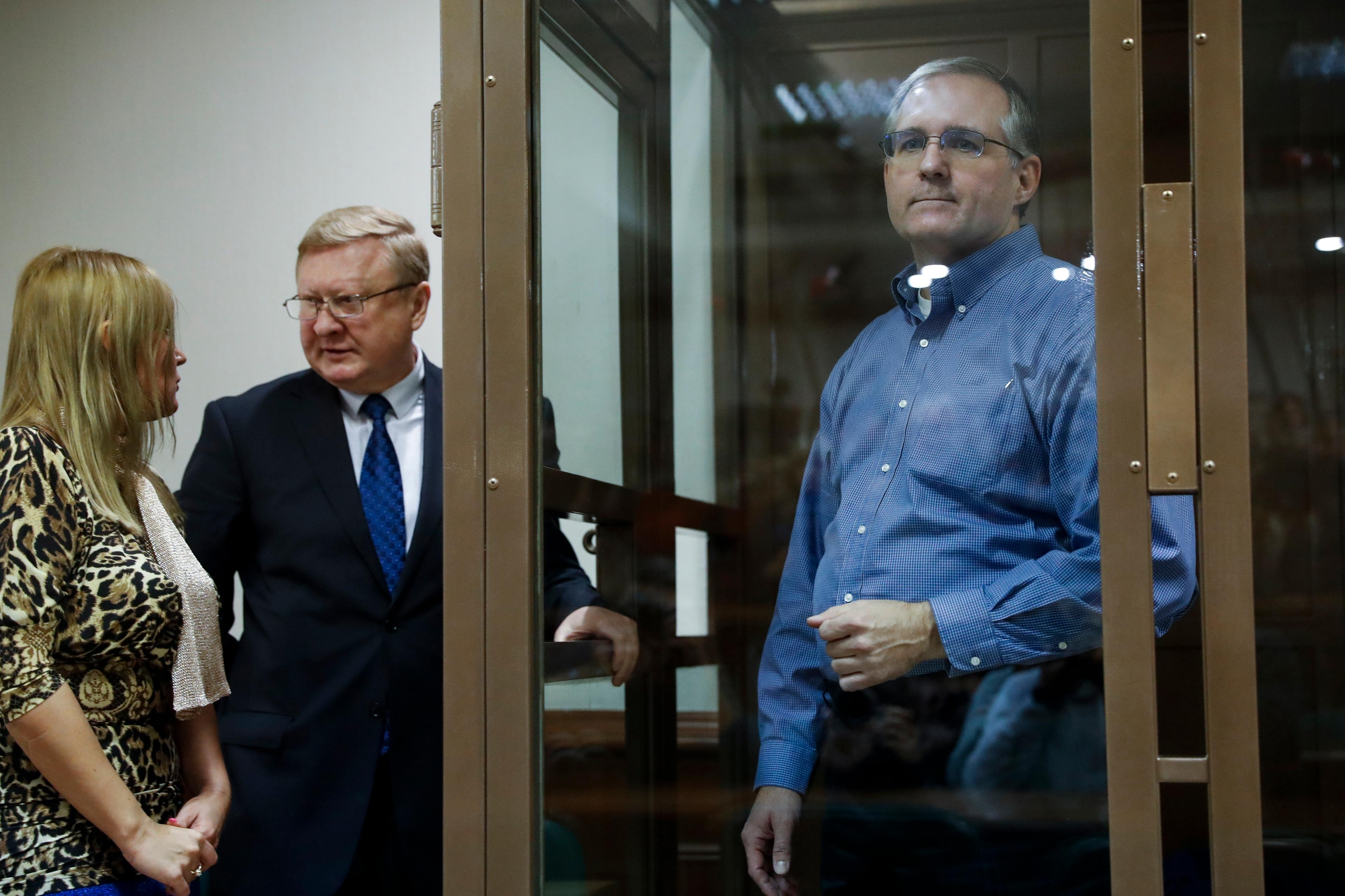 Den före detta marinkårssoldaten Paul Whelan vid en rättsförhandling 2019. Foto: Pavel Golovkin/AP/TT