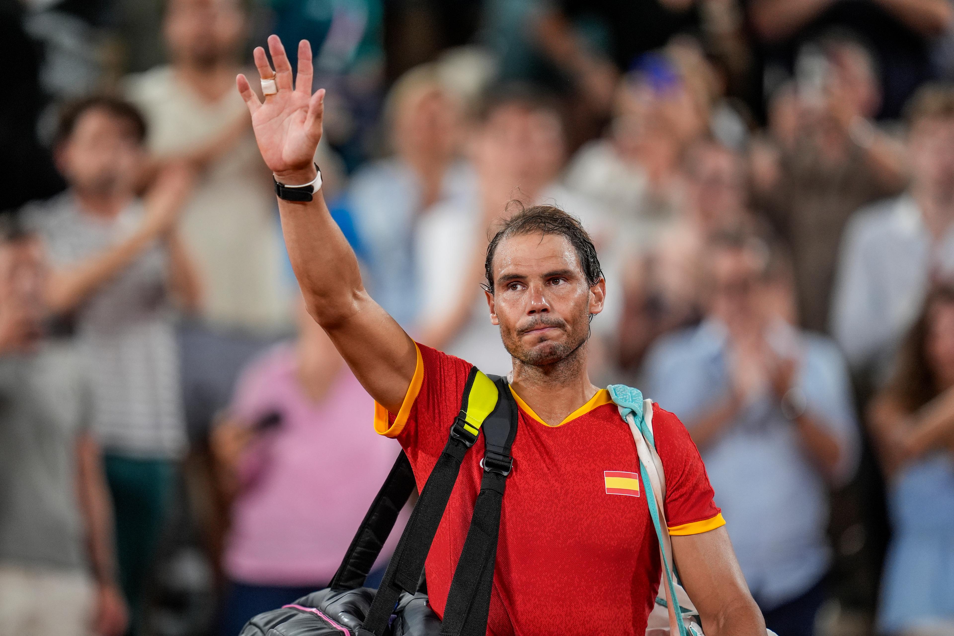 Rafael Nadal efter förlusten i OS. Foto: Manu Fernandez/AP/TT