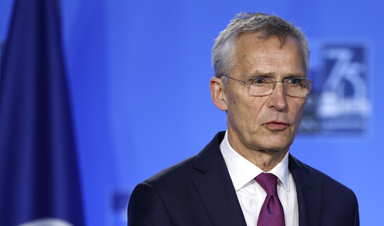 Natos generalsekreterare Jens Stoltenberg höll presskonferens vid Nato-mötet i Washington den 11 juli. Foto: Kevin Dietsch/Getty Images