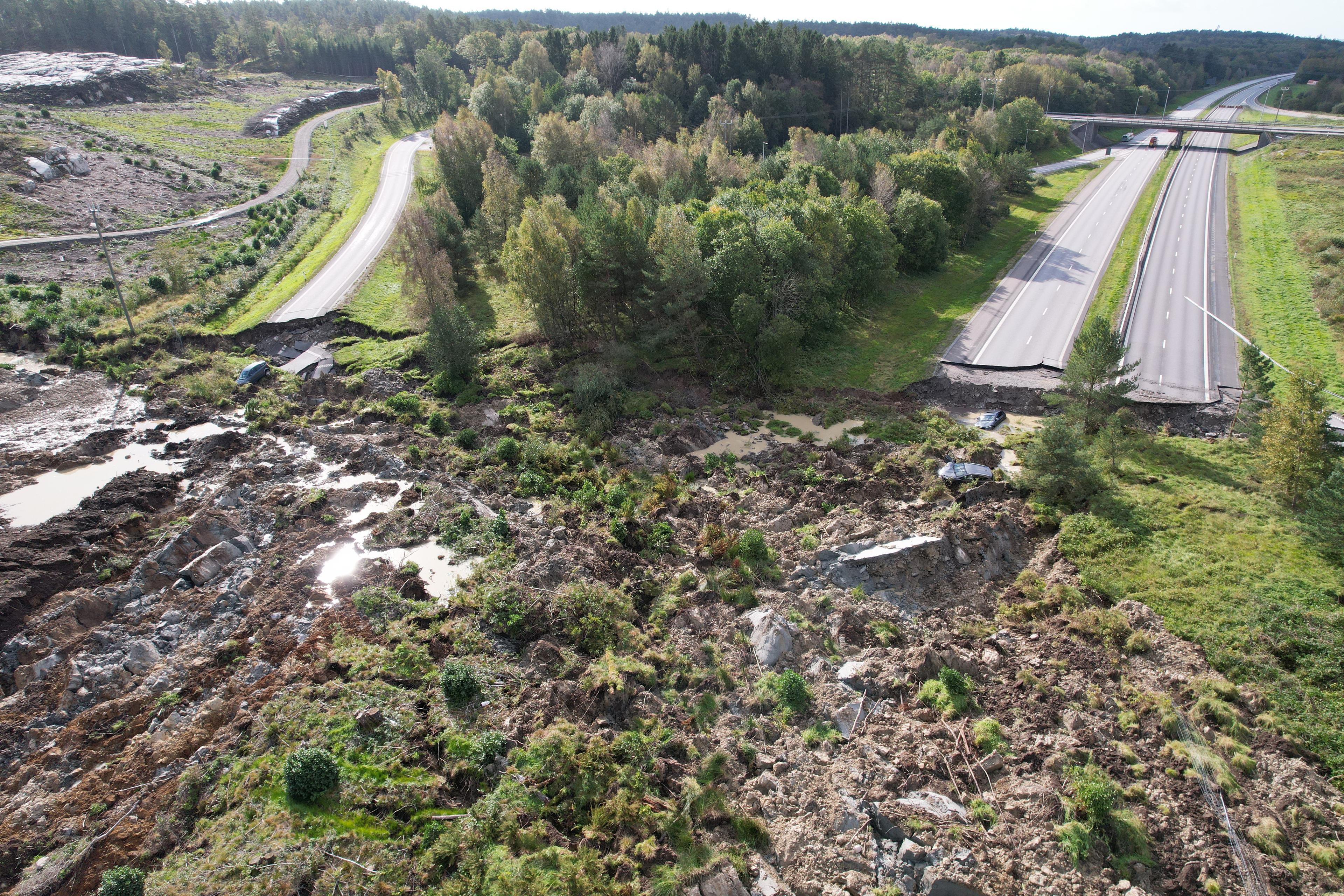 Stenungsunds kommun begär 270 miljoner kronor från regeringen för kostnaderna efter skredet vid E6. Arkivbild. Foto: Hanna Brunlöf Windell/TT