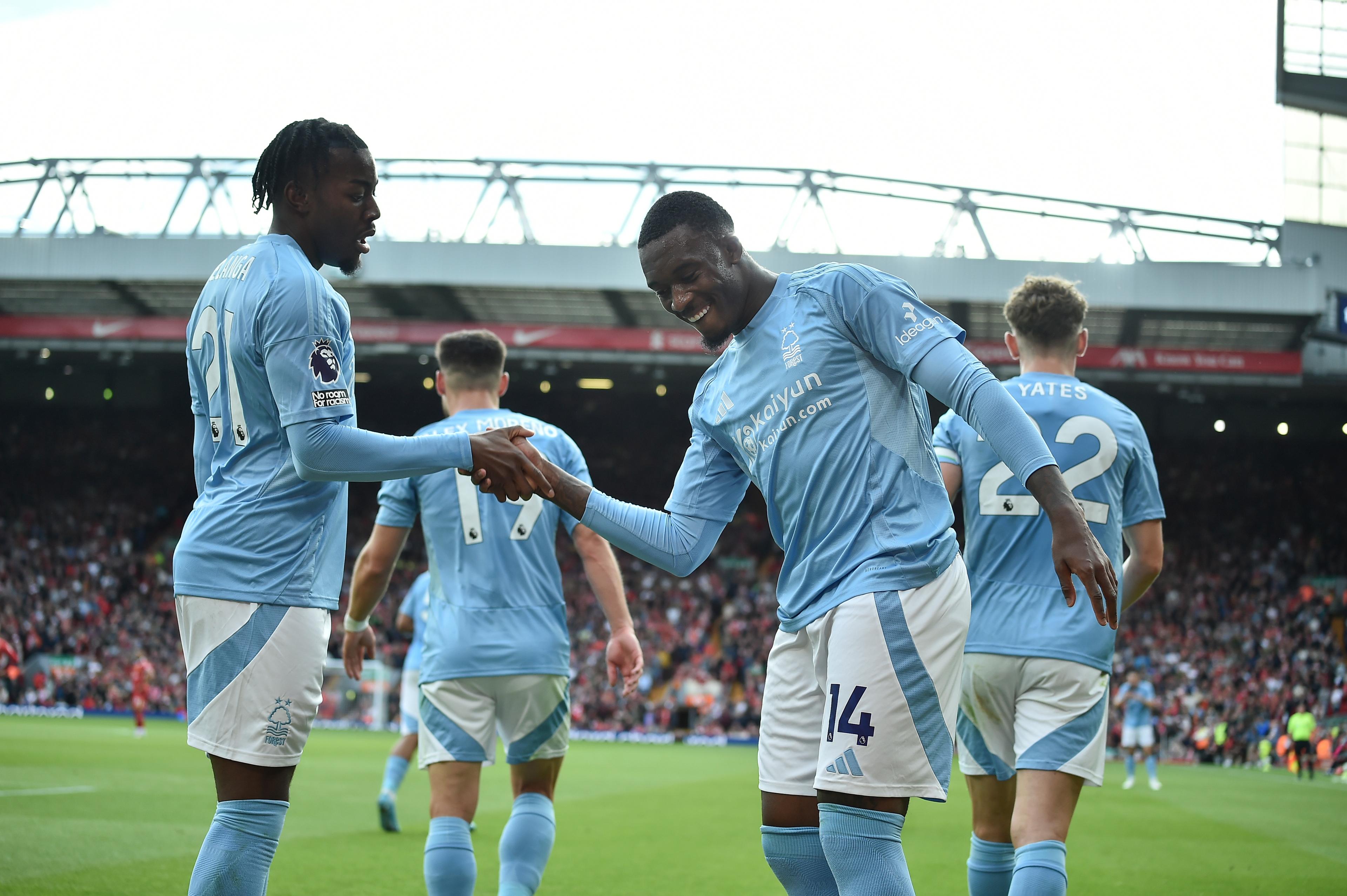 Nottingham vann borta mot Liverpool. Foto: Rui Vieira/AP/TT